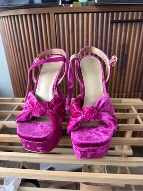 Circus by Sam Edelman Fuchsia Velvet Platform Slingbacks